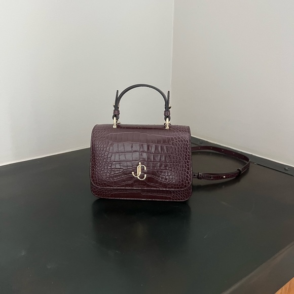 Jimmy Choo burgundy, leather handbag, shoulder clutch or Crossbody NWOT - Picture 1 of 8